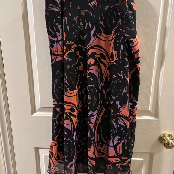 East 5th Elastic Waist Side Slit Black Multicolor Skirt ~ XL - Picture 2 of 2